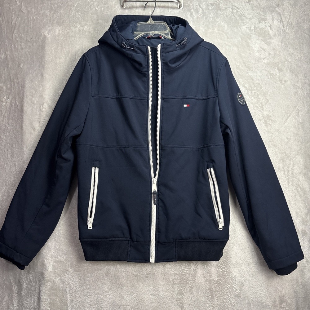 Tommy Hilfiger Hooded Soft-Shell Jacket Navy Blue Men's Medium
